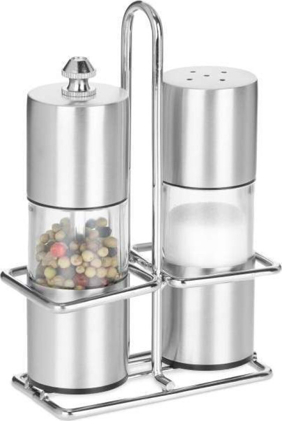 Saltbøsse og pepperkvern i sett