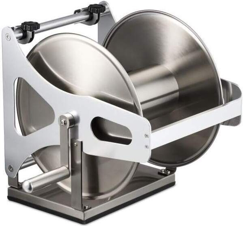 Slangetrommel i rustfritt stål