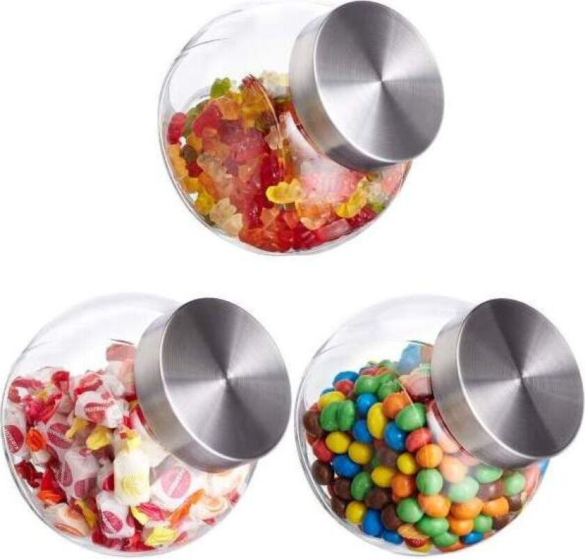 Godteriglass sett på 3 1,5 L