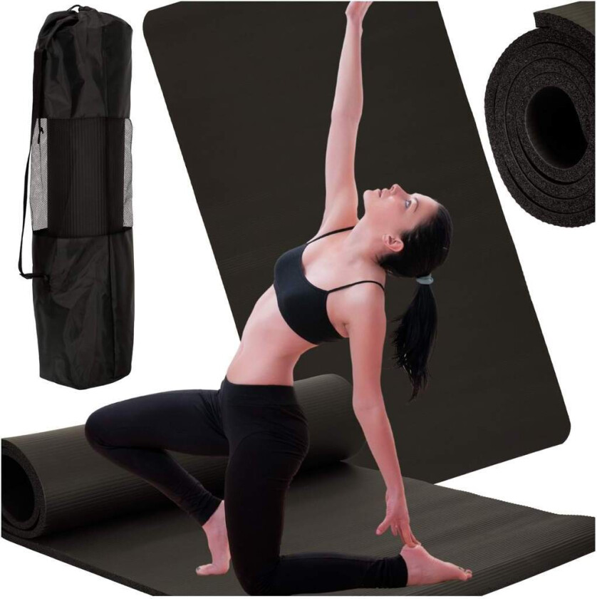 Bilde av Yoga treningsmatte tykk 185x80x1,5 cm svart