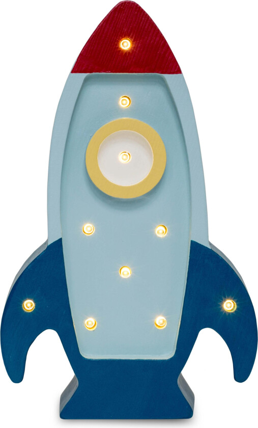 Mini Lampe Romrakett, Blå - Nattlamper - Tre