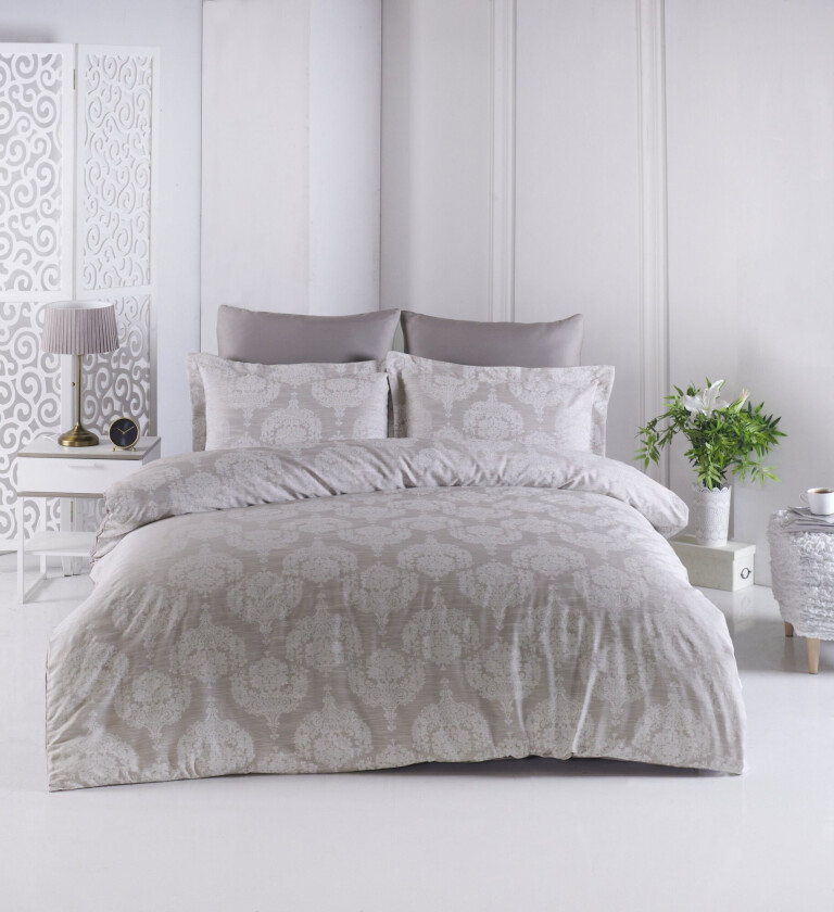 Primacasa by Türkiz Sengesett Dobbel 6-delt Sateng - Brun/Hvit