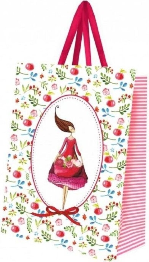 Liten Dekorativ Gavepose Kvinne Med Blomster