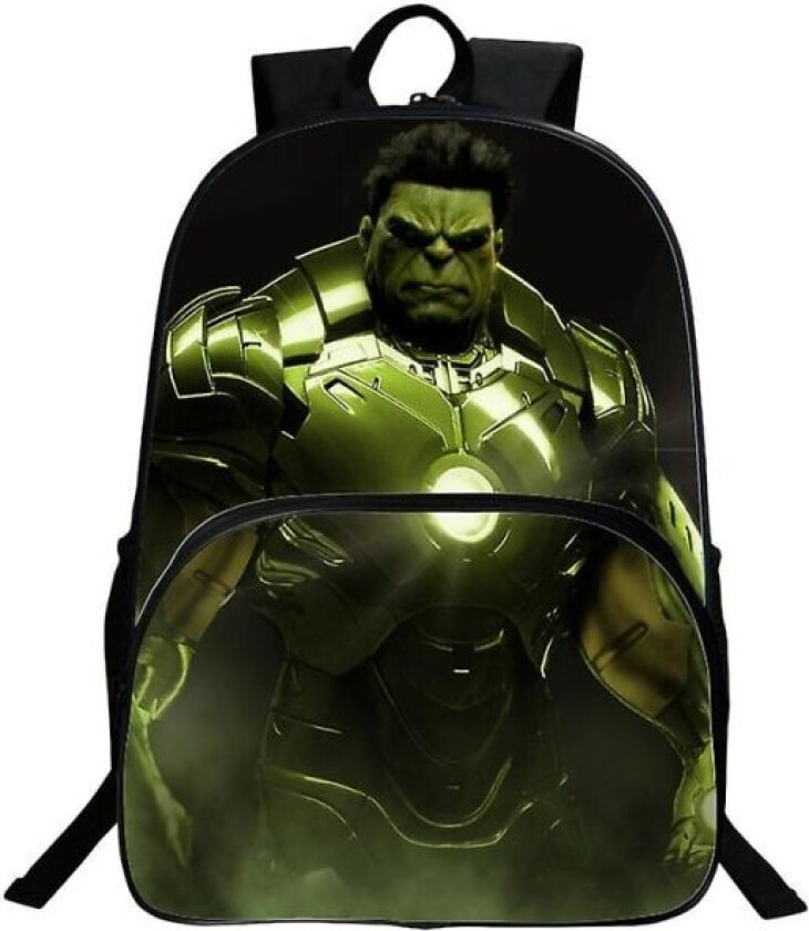 Hulk Ryggsekk for Barn - Student Skoleveske Tegneserie Ryggsekk for Barn (FMY) L