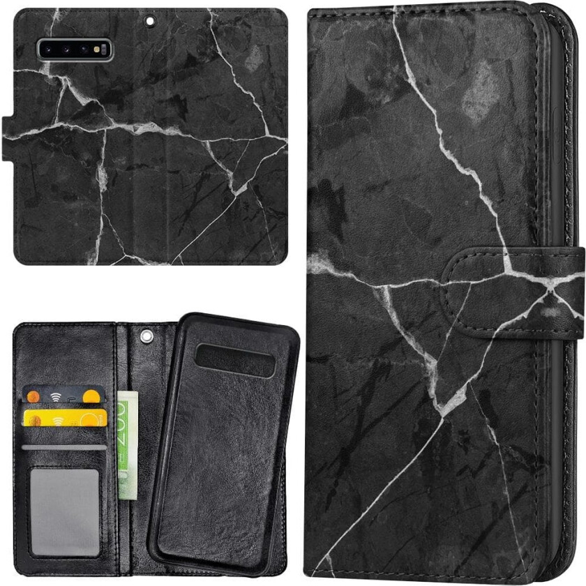Samsung Galaxy S10 Plus - Lommebok Deksel Marmor