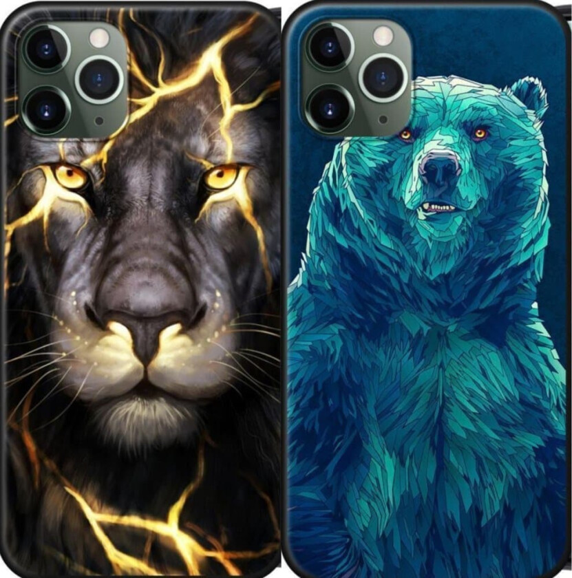 DEAL 2 for 1 cool case bear lion with flashes iphone