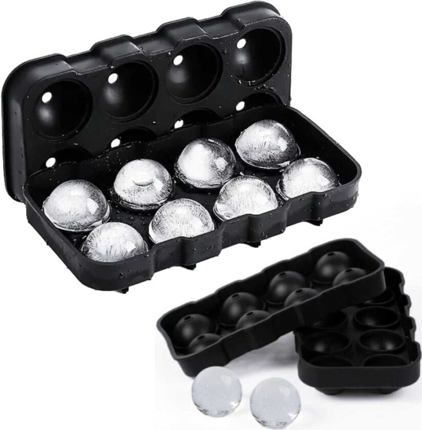 2-Pack stor silikon isform for 8 iskuler Runde isbitkuler