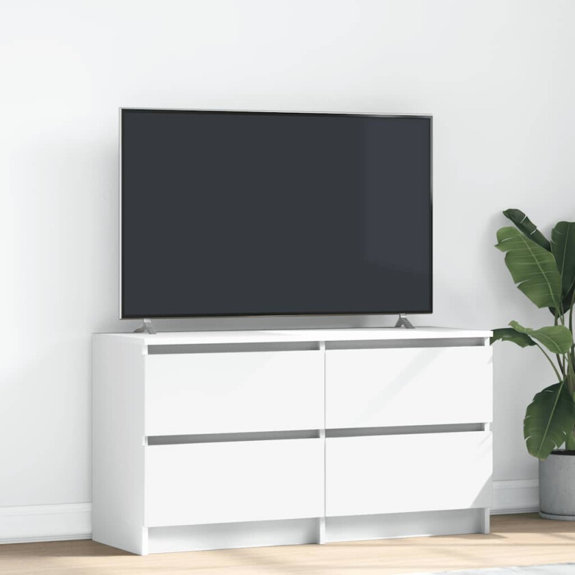 TV-benk hvit 100x35x54 cm konstruert tre