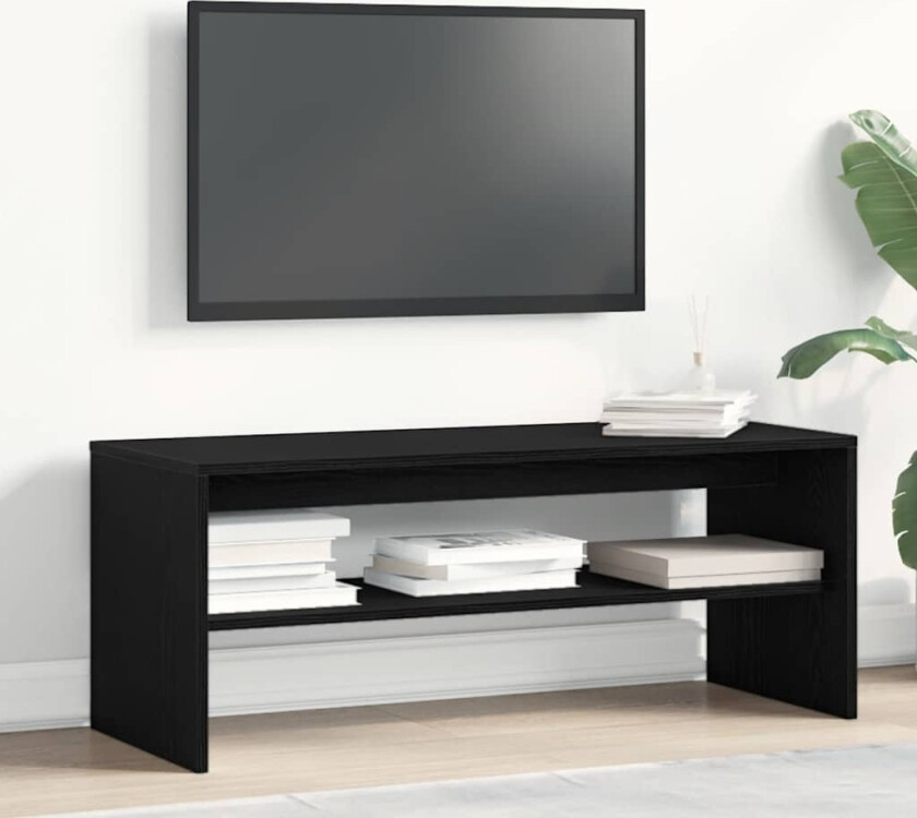 TV-benk svart eik 100x40x40 cm konstruert tre