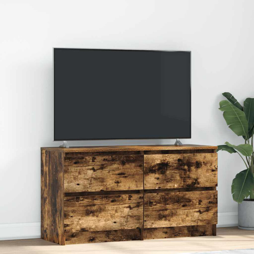 TV-benk røkt eik 100x35x54 cm konstruert tre