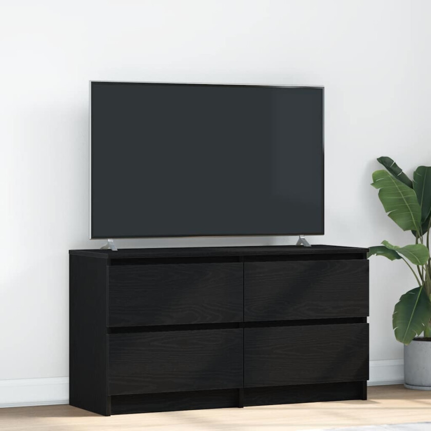 TV-benk svart 100x35x54 cm konstruert tre
