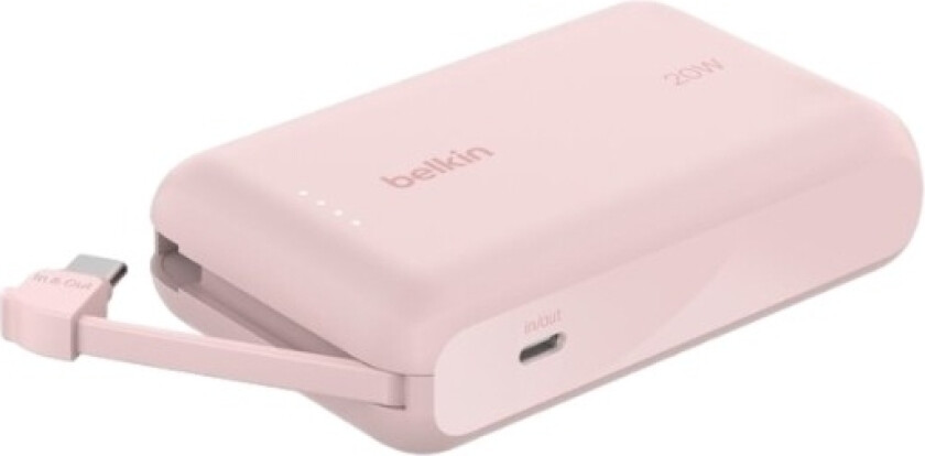 10K PD20W USB-C powerbank, rosa