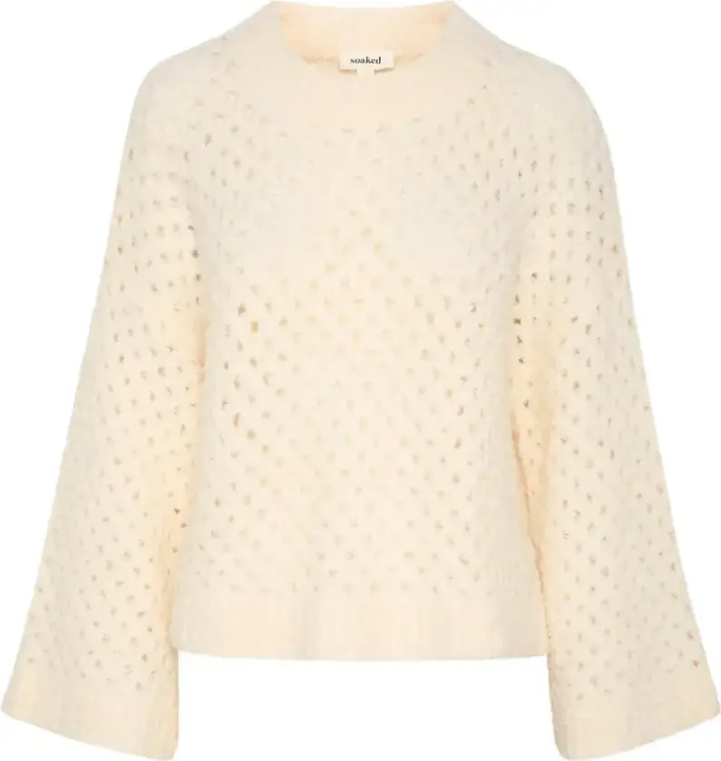 Dame, Strikkevarer, Beige, L