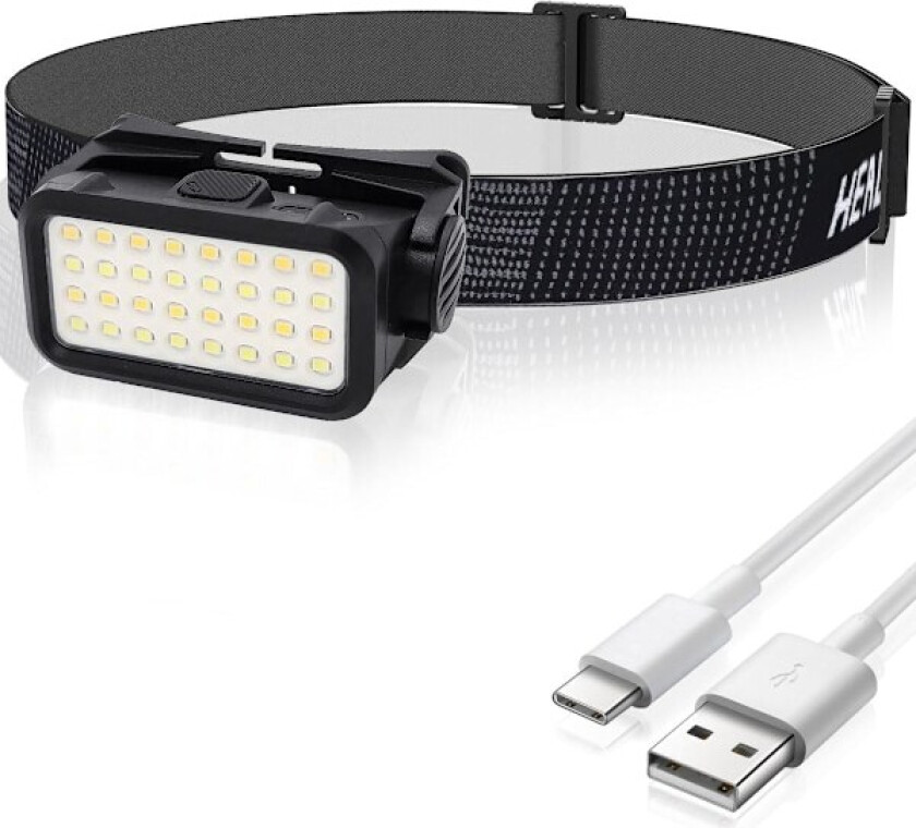 Hodelykt for løping, oppladbar hodelykt med LED-hodelykt for løping, vanntett for barn og voksne