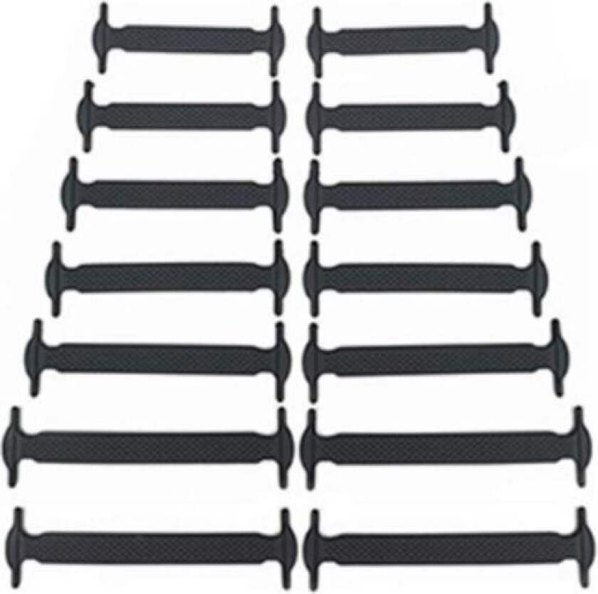 16 PCS Ingen slips for barn og voksne, silikon elastisk slips, vanntett sneakers støvler lisser, skolisser for fritidssko, løpesko, brett