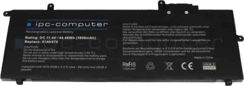 Batteri Til Bærbar Pc - Litiumion - 6-Cellers - 48 Wh - For Thinkpad X280 20Ke, 20Kf