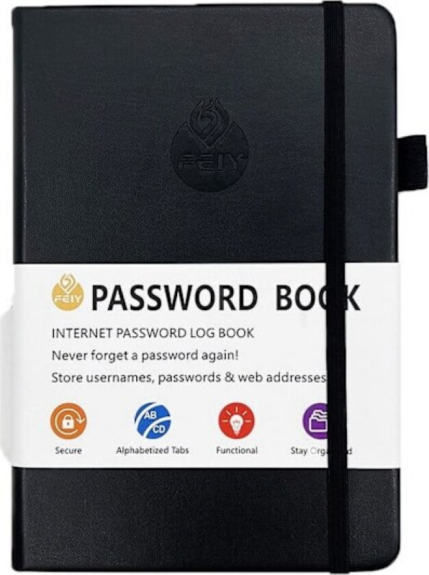 Personalisert ordbevarerbok med alfabetiske faner, engelsk adressebok, telefonbok, kantdedikert notatbok