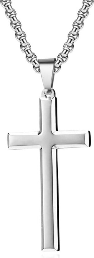 Krysskjede Rustfritt stål 60 cm Sølv