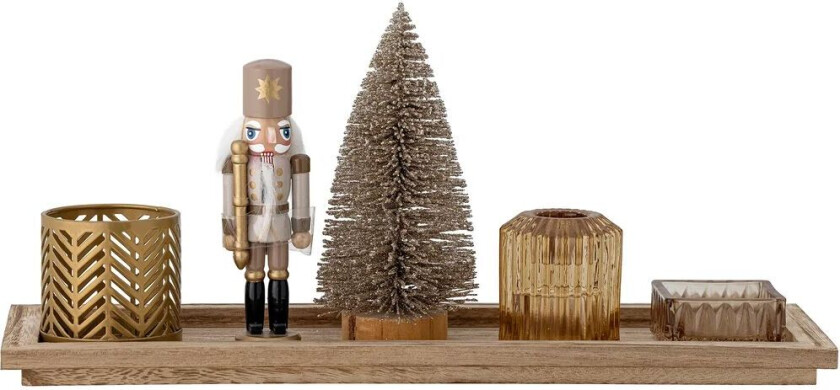 Sanga brett med lysholdere jul 6 deler Brun