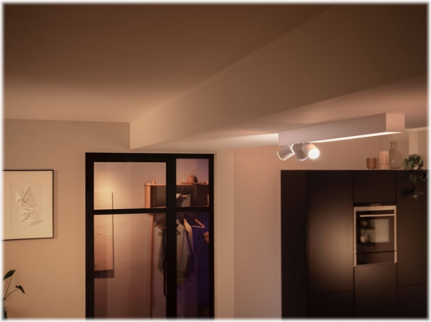 Hue White And Colour Ambiance Centris - Takspotlight - Led-Lyspære X 3 - Gu10 - Total: 17.1 W (Ekvivalent 150 W) - Klasse A - Varm Til Kjølig