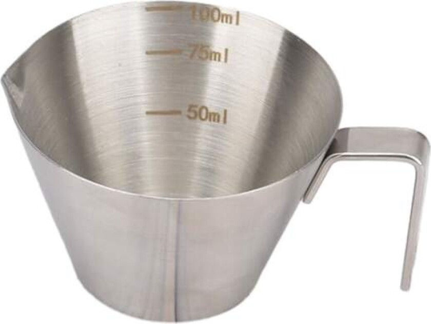 Espresso-kanne med tut, målebeger for espresso, te, enkelt tut, rustfritt stål, målebeger for kaffe, melkekanne for restaurant argent