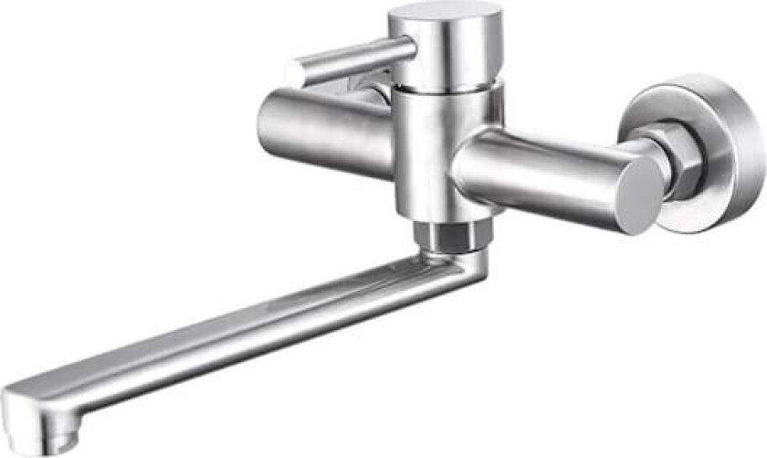 360° roterbar veggkran 304 rustfritt stål kjøkkenkran veggmontert blandebatteri kran for kjøkken enkeltspak mikser