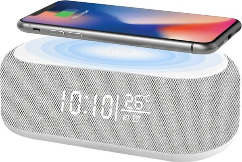 Digital vekkerklokke, Bluetooth digital lydvekkerklokke - 9 farger nattlys, Bluetooth-høyttaler, trådløs lader for iPhone/Samsung, temperatur