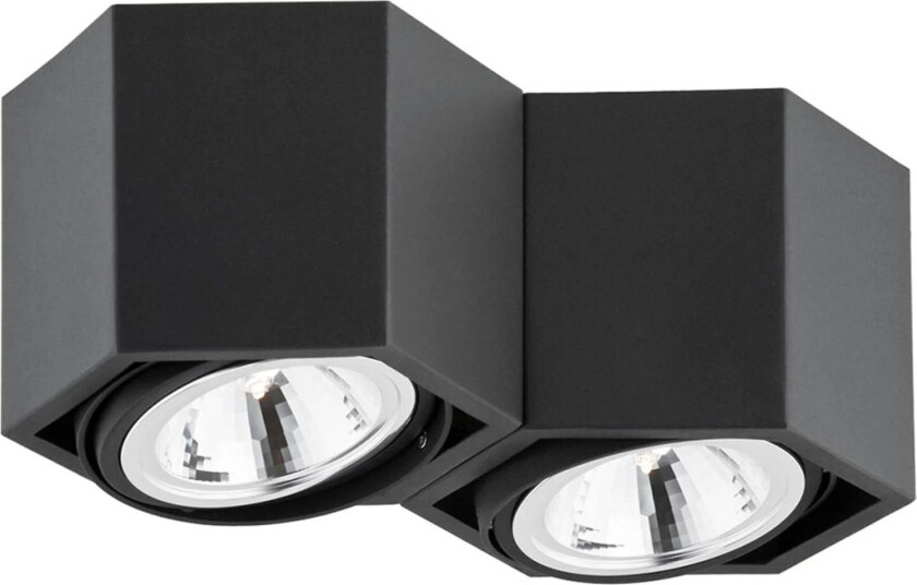 Taklampe Elvas dreibar 2 lyskilder svart