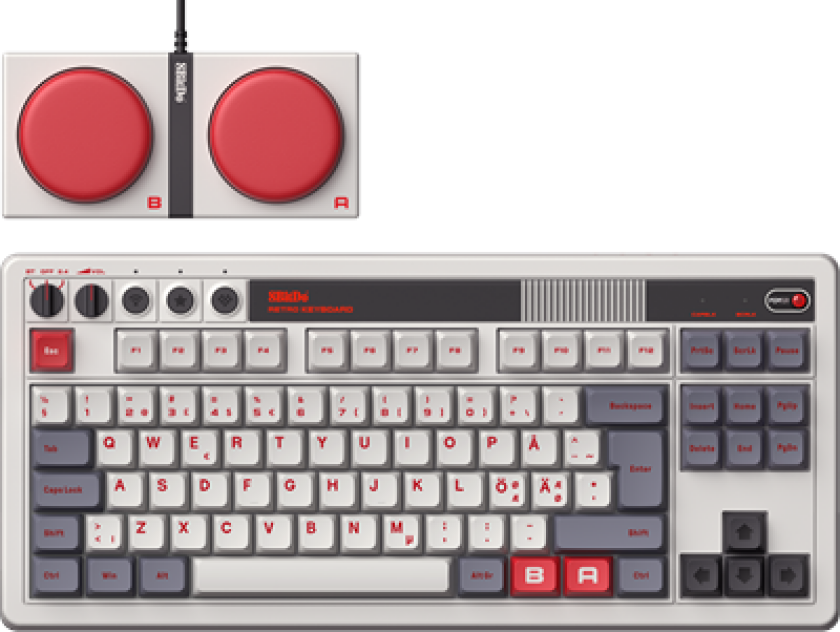 Retro Mechanical Keyboard - N Edition - ISO - Nordisk - Grå