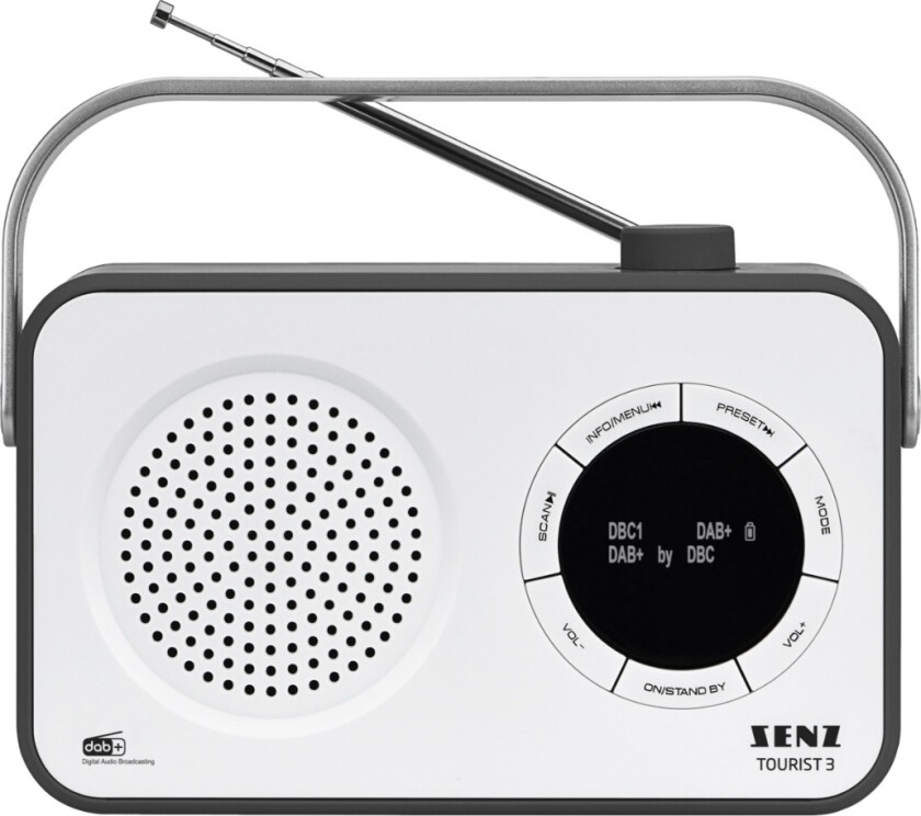 Tourist 3 DAB+/FM Bluetooth-radio, hvit