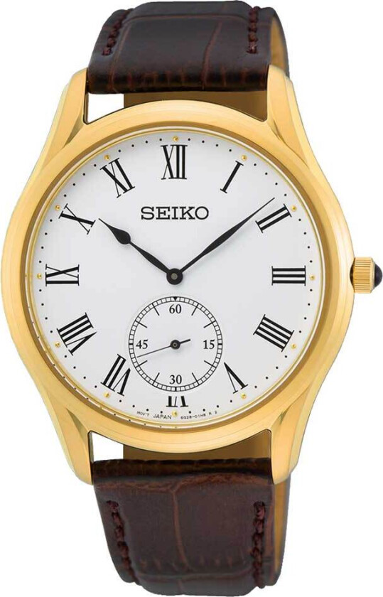 Classic Mens SRK050P1 - Kvarts - Gull - Herreklokker - Skinn - Safir