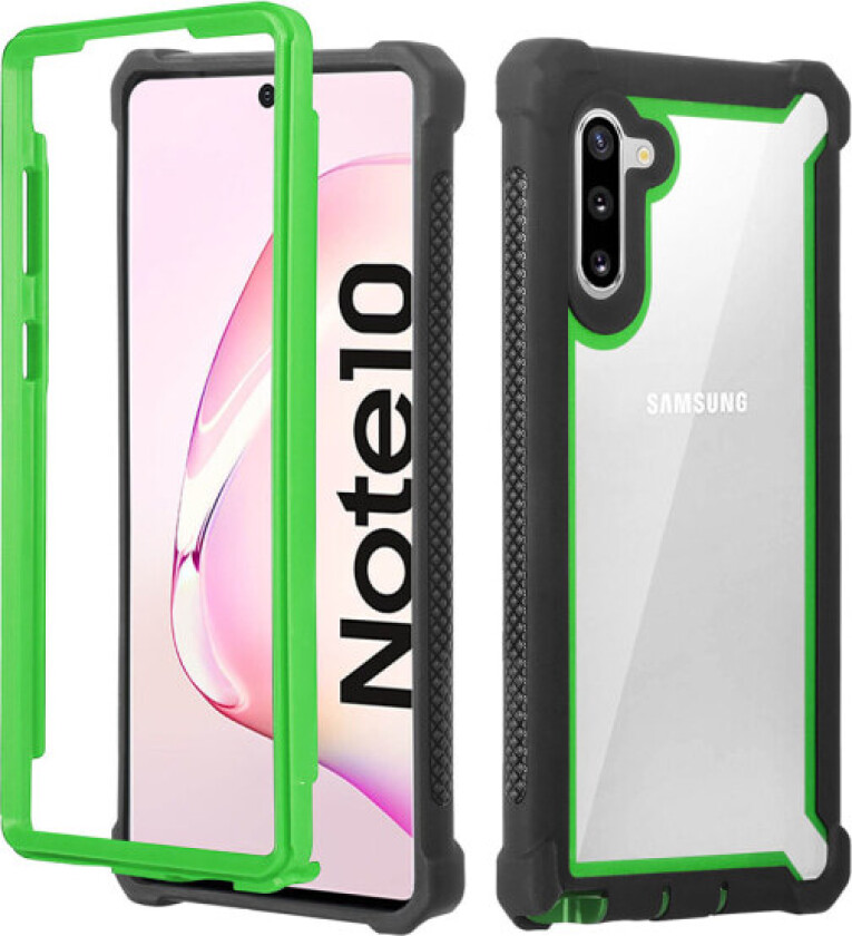Kraftig og fleksibelt deksel - Samsung Galaxy Note10 Svart/Grön