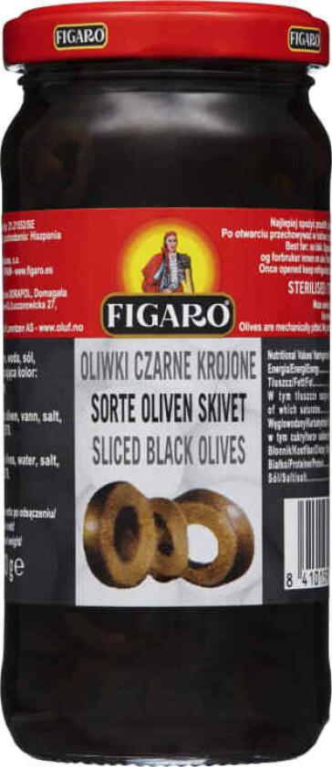 Oliven Sort skivet 240g
