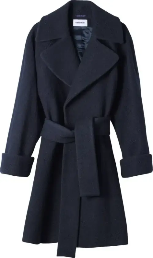 WMN WOOL COAT MID - S / 88 Blue