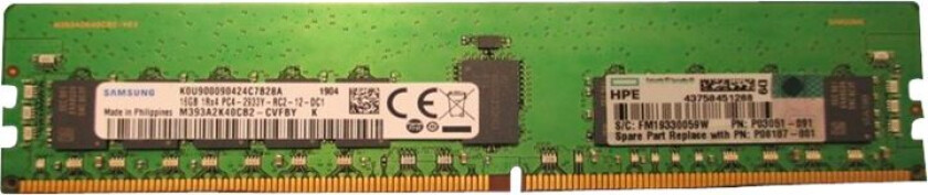 Hpe Smartmemory - Ddr4 - Modul - 16 Gb - Dimm 288-Pin - 2933 Mhz / Pc4-23400 - Cl21 - 1.2 V - Registrert - Ecc
