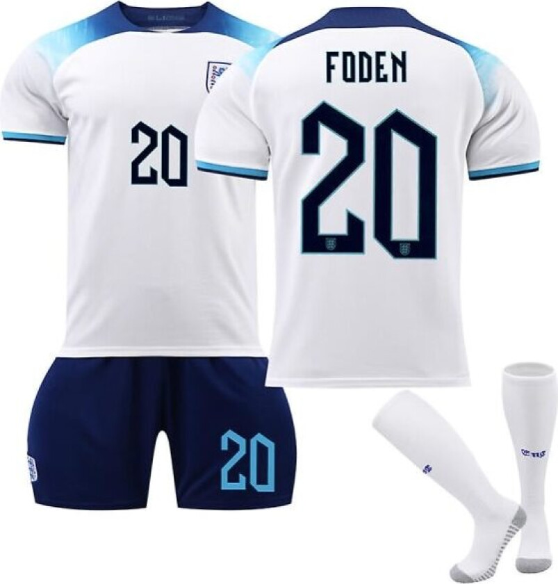 22-23 VM England Hjemme T-skjorte Fotballdrakt for voksne barn nr. 20 Phil Foden S No.20PhilFoden S