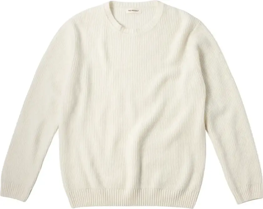 RIB KNIT SWEATER - M / 11 Off White