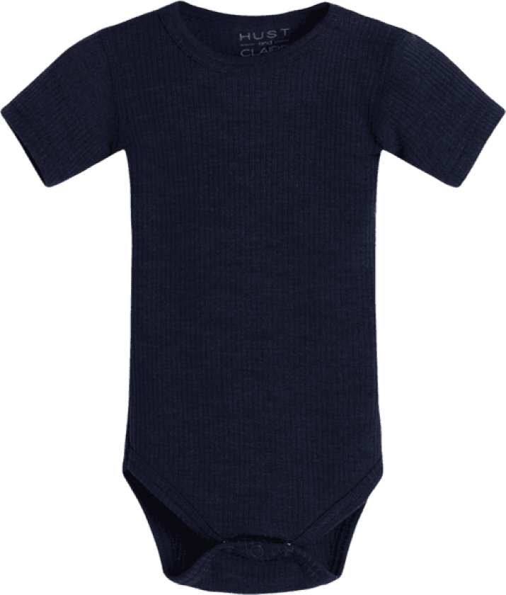 Hust & Claire Bet ribb kortermet body i ull, blues