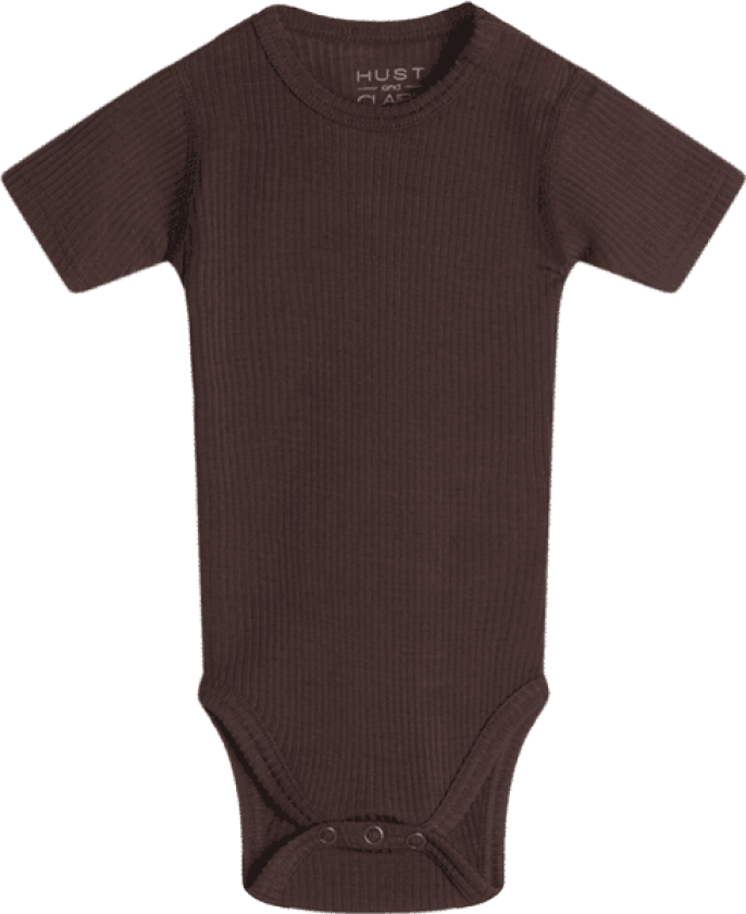 Hust & Claire Bet ribb kortermet body i ull, java