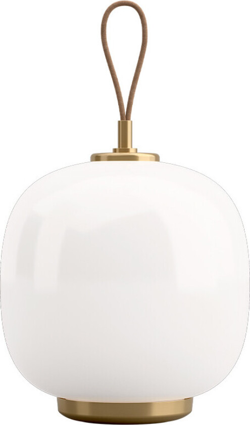 VL45 Radiohus Portable Bordlampe Brass/Glossy White Opal