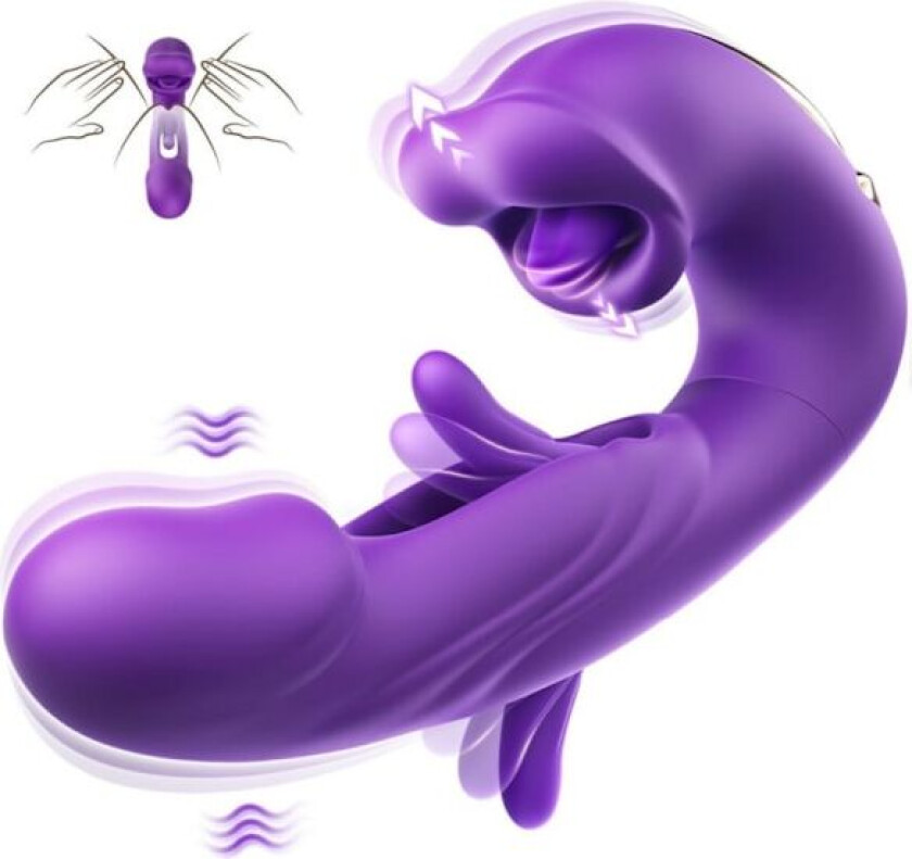 Thrusting Vibrator Sexleketøy - G-Punkt Vibrator Tungeleketøy for Kvinner Sexleketøy med 7 Klaffende & Vibrerende & Likkende Moduser Dildo