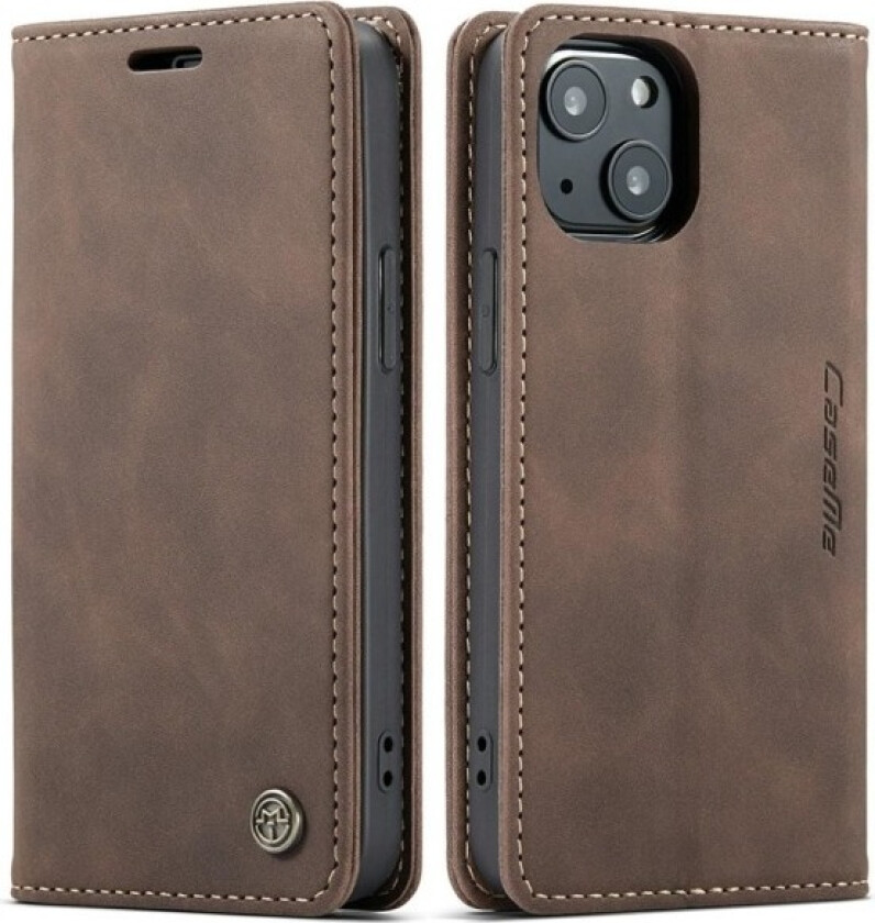 CASEME Retro Wallet Case for iPhone 13 - Coffee Dark brown