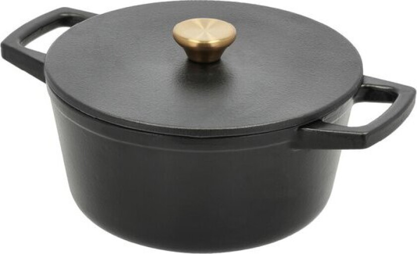 Støpejernsgryte 3,6L 22,5 cm svart