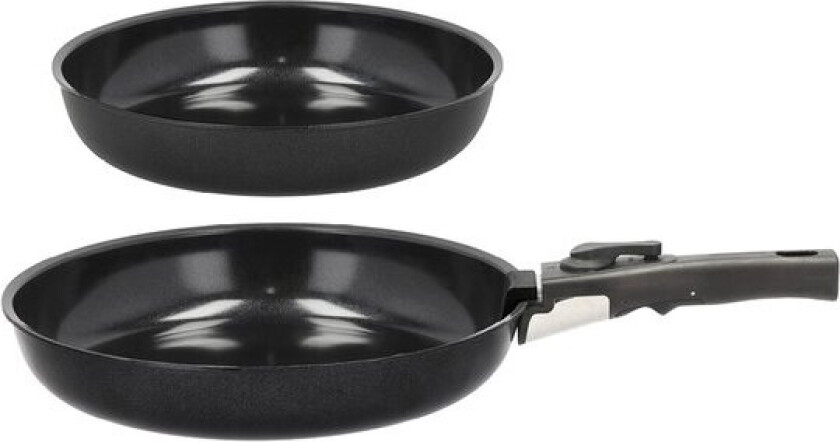 Stekepannesett avtakbart håndtak 24/28 cm aluminium/keramisk