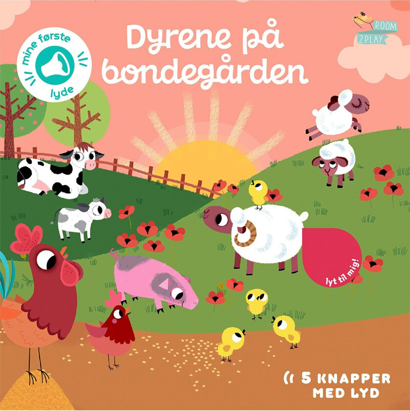 Forlaget Room2play Pegebog med lyd - Dyrene på Bondegården - Kreativitet