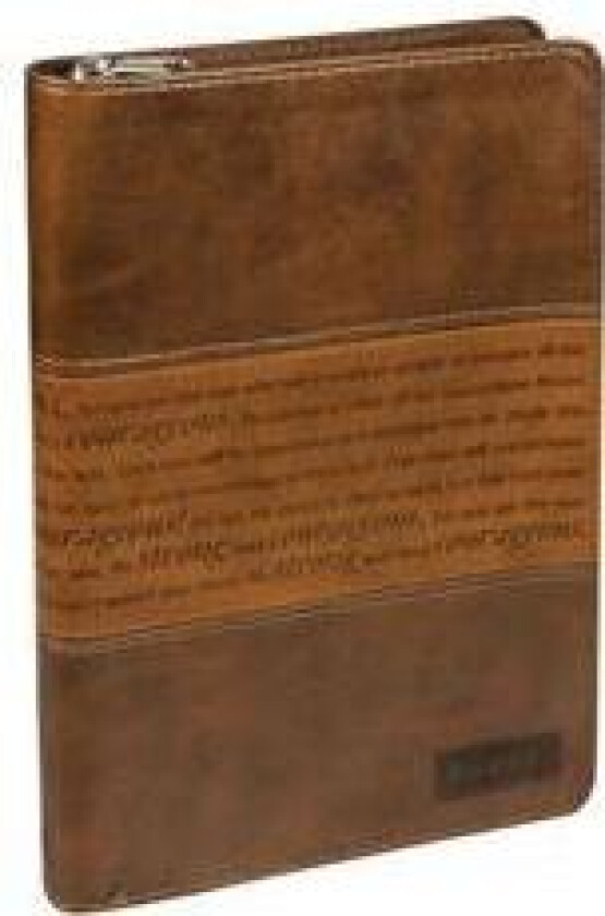 Classic Faux Leather Journal Strong and Courageous Joshua 1:57 Bible Verse, Brown Inspirational Notebook, Lined Pages W/Scripture, Ribbon Marker, Zipp