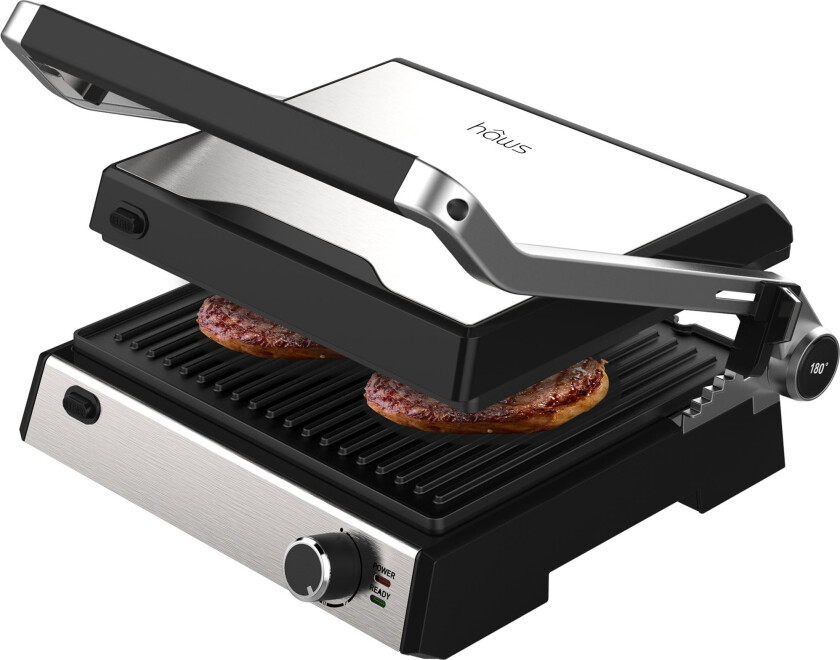 Møn Proff bord/paninigrill, rustfritt stål/svart