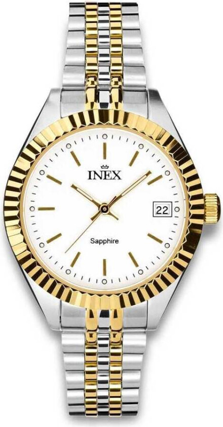 Inex Ladies 32.5mm A12188B4I - Kvarts - Sølv - Dameklokker - Rustfritt stål - ledd m/pin - Safir