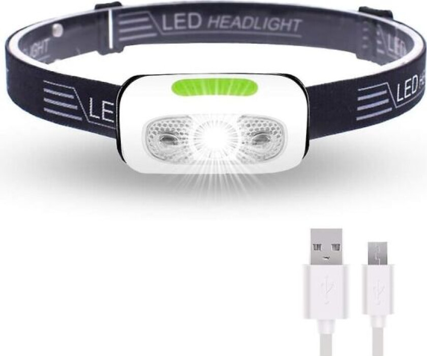 500 Lumen USB-oppladbar hodelykt, lett, superlys LED-hovedlykt for løping