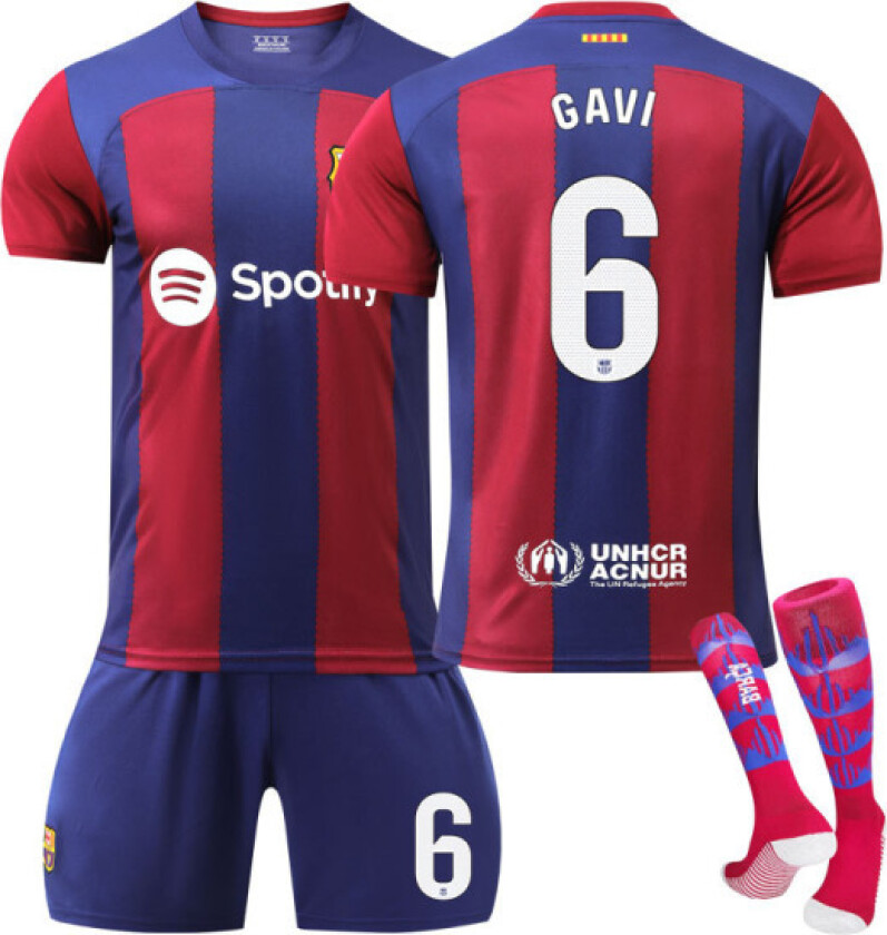 2324 Barcelona hjemmedrakt barn student voksen treningsdrakt sportsdrakt herre- og damefotballuniform NO.6 S